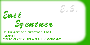 emil szentner business card
